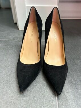 Ivanka Trump Black Pointed-Toe Suede Pumps